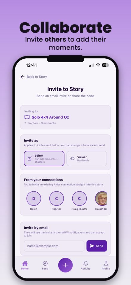 Collaborate in the A Moment With app